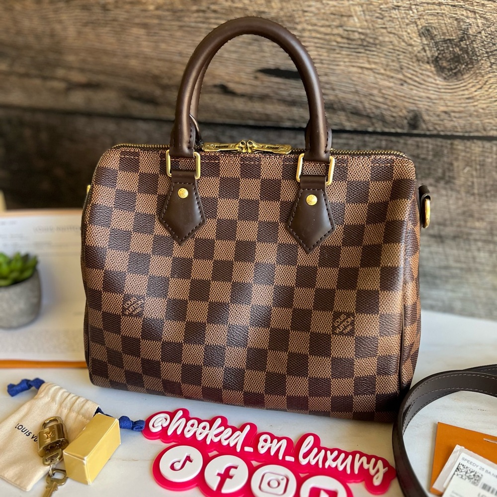 SOLD XPosted Authentic Louis Vuitton Speedy 25 Bandouliere Damier Ebene Crossbod